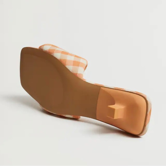 NWT Mango Heel gingham Vichy sandals - Picture 6 of 12
